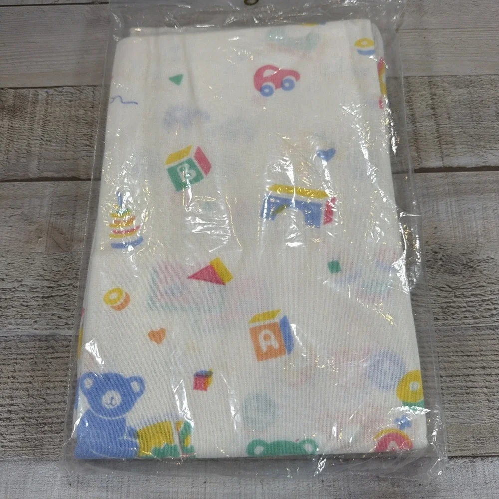 Vintage 1986 Curity Baby Bears Receiving Blankets Set 2 NOS Cotton Made USA